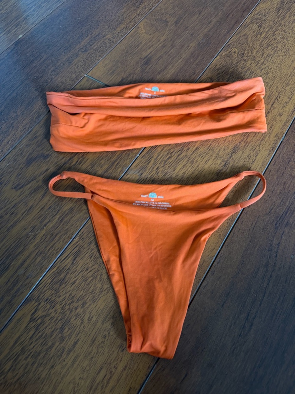 Orange Bandeau Bikini Set - Unbranded